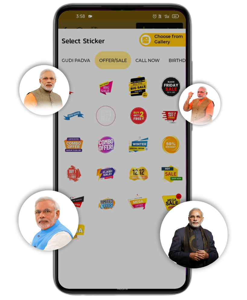 PM Narendra Modi's Birthday gif sticker poster